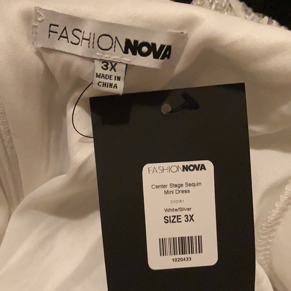Silver Sequin Mini Dress (NWT) - Picture 4 of 6